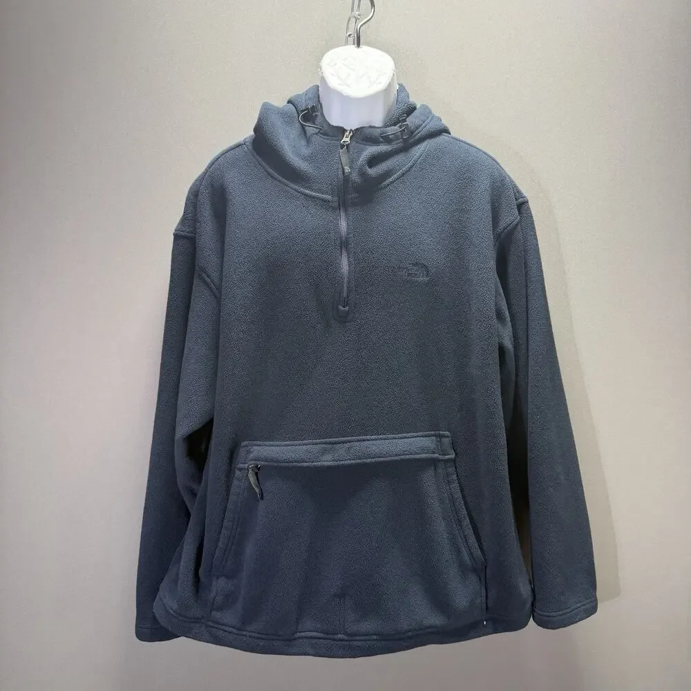 The North Face TKA 100 Men’s XL 2006 Blue Hooded Fleece 1/4 Zip Kangaroo Y2K
